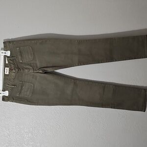 Madewell Olive Green Low Rise Straight Leg Skinny Jeans, Womens 27